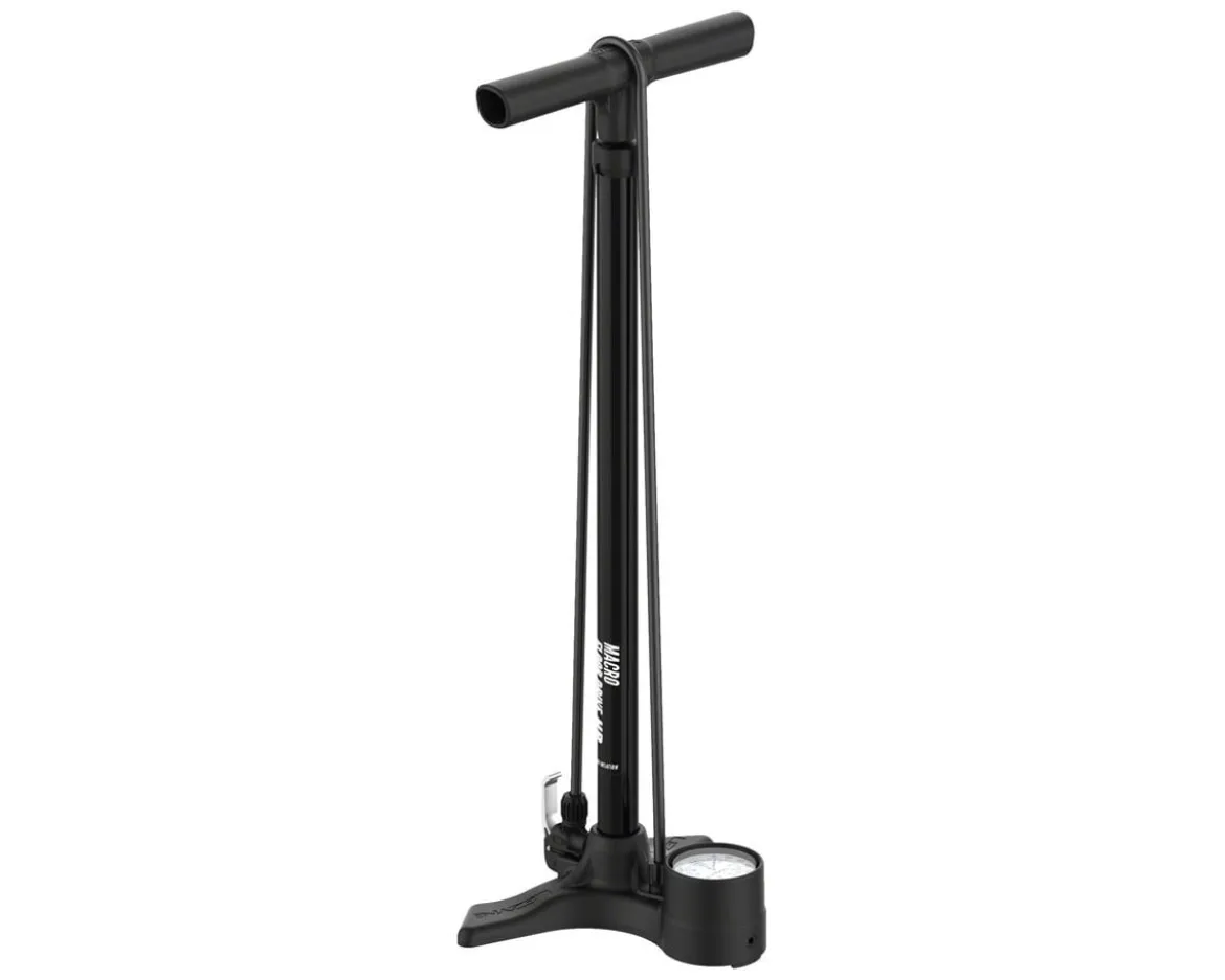 Lezyne Macro HP Floor Drive Floor Pump (Flat Black) (Dual Valve Pump Head) (Presta/Schrader Valve Compatible)
