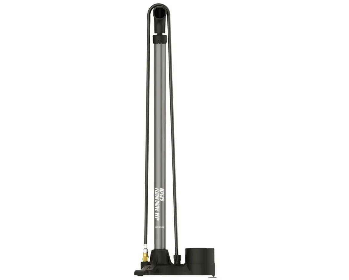 Lezyne Macro HP Floor Drive Floor Pump (Flat Grey) (ABS Flip Chuck) (Presta/Schrader Valve Compatible)