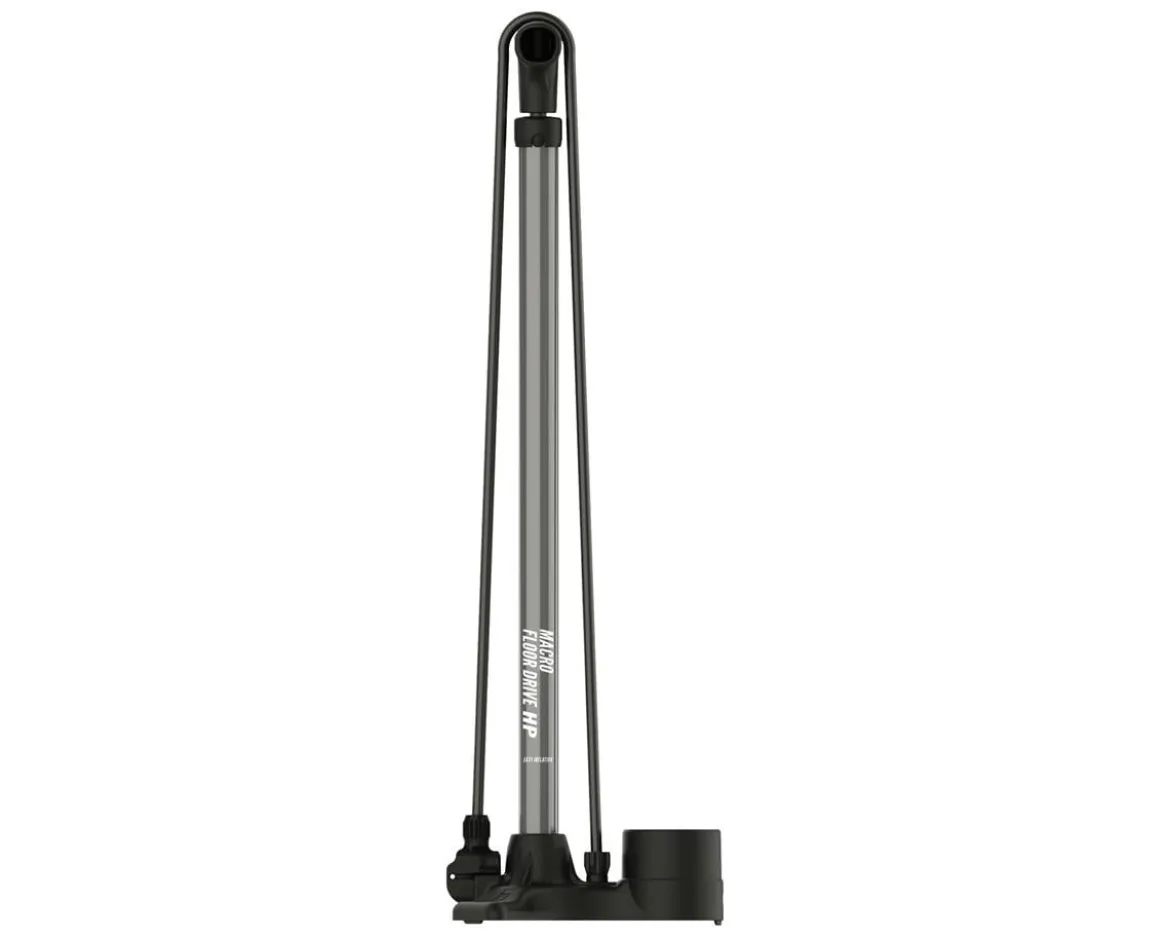 Lezyne Macro HP Floor Drive Floor Pump (Flat Grey) (Dual Valve Pump Head) (Presta/Schrader Valve Compatible)