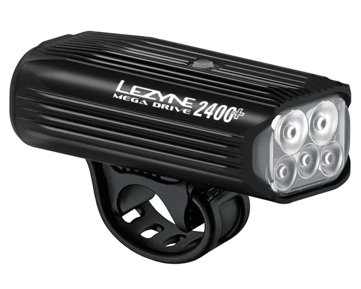 Lezyne Mega Drive 2400+ Headlight W/ Loaded Kit (Black) (2400 Lumens)