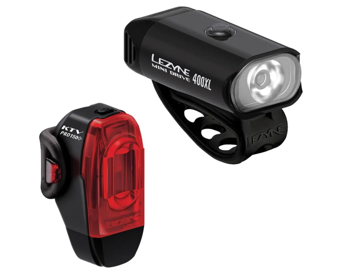 Lezyne Mini Drive 400XL/ KTV Drive+ Light Set (Black)