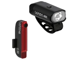 Lezyne Mini Drive 400XL/Stick + Drive Headlight & Tail Light Set (Black) (400/40 Lumens)