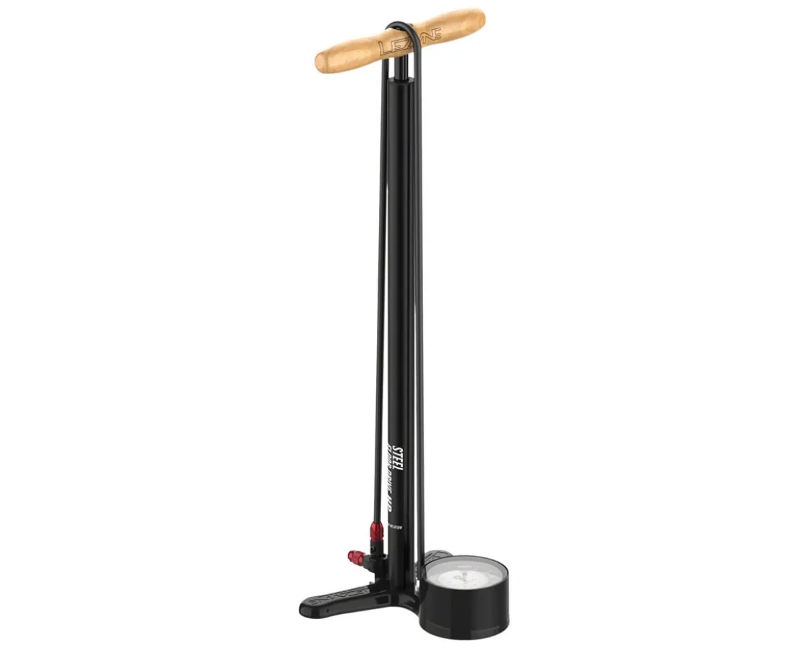 Lezyne Steel Floor Drive Pump (Satin Black) (ABS-1 Pro Chuck) (Presta/Schrader Valve Compatible)