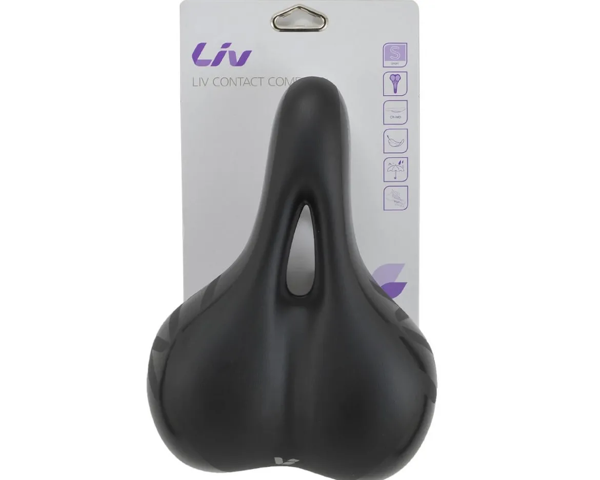 Liv Contact Comfort+ Women's Saddle (Black) (Chromoly Rails)