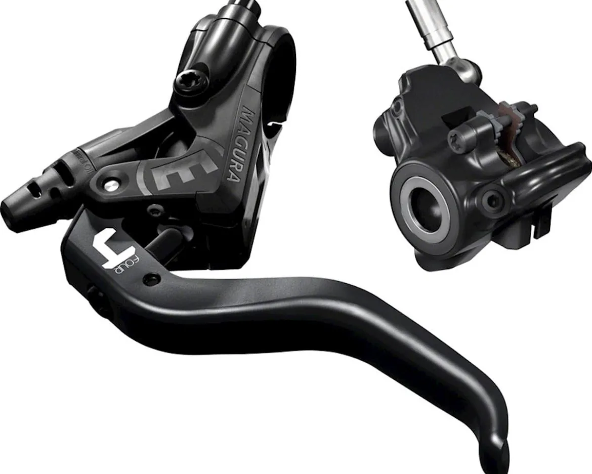 Magura MT4 Disc Brake & Lever (Black) (Front or Rear) (Hydraulic) (Flat Mount)