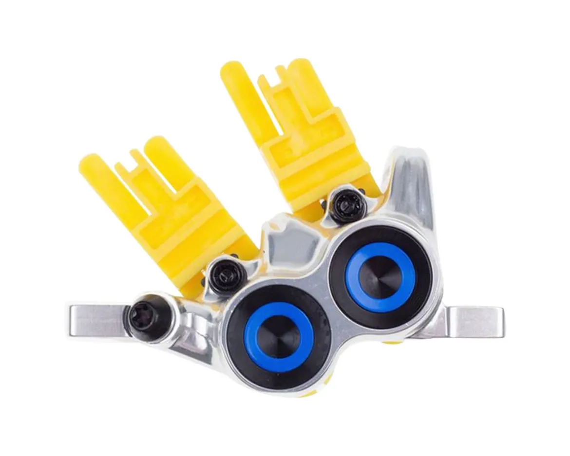 Magura MT Trail SL Disc Brake Caliper (Chrome/Blue) (Front) (Post Mount) (4-Piston)