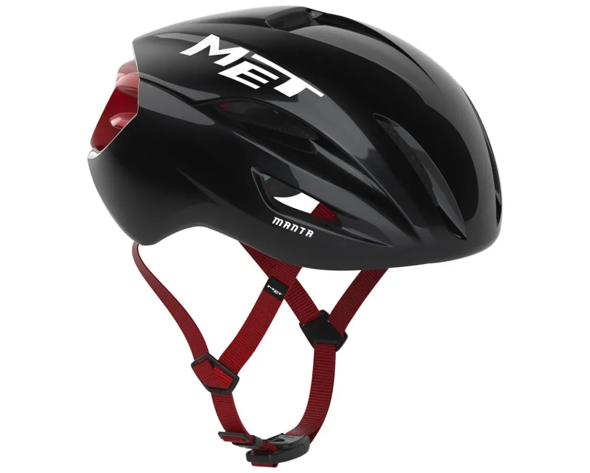 Met Manta MIPS Helmet (Black/Red Glossy) (L)