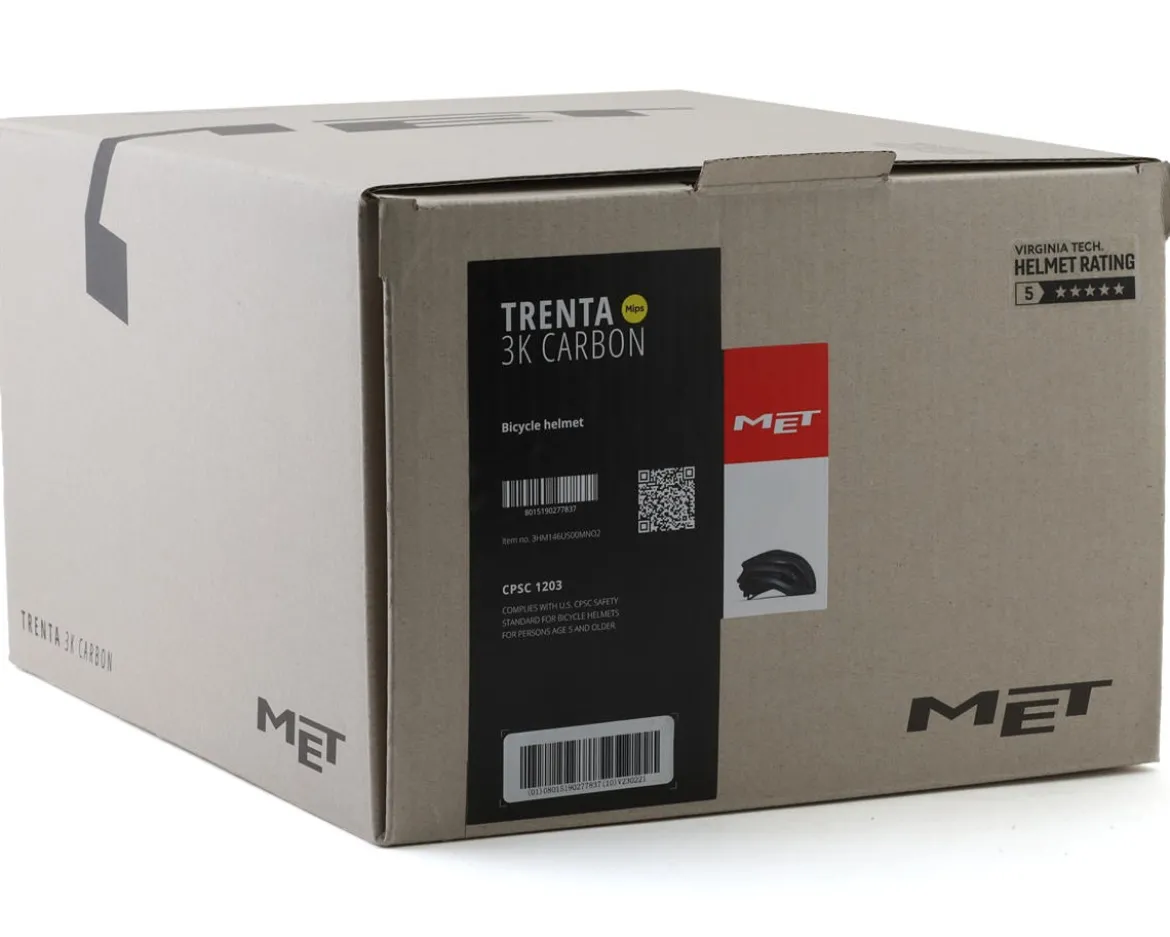 Met Trenta 3K Carbon MIPS Road Helmet (Matte Black) (S)