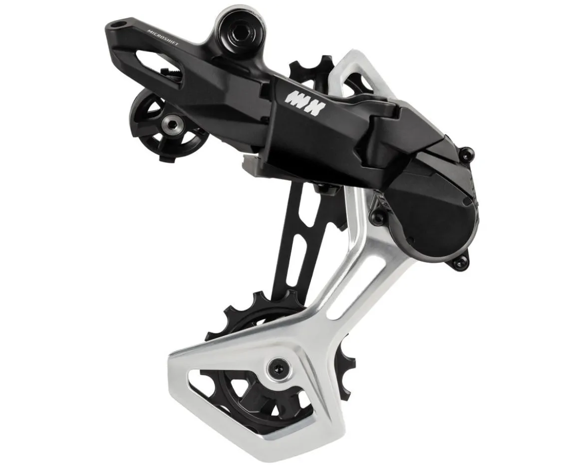 Microshift Advent MX Pro Rear Derailleur (Black) (10/11-Speed) (Medium Cage) (w/Clutch) (Aluminum Cage)