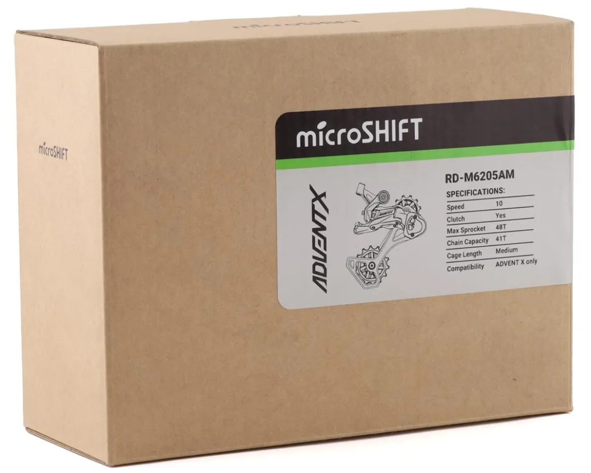 Microshift Advent X Rear Derailleur (Black) (10 Speed) (Medium Cage) (Clutch)