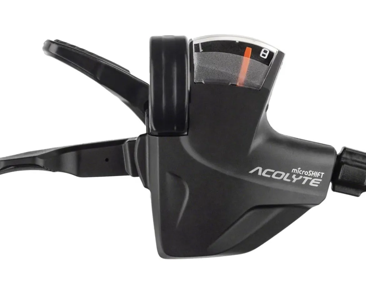 Microshift Acolyte Quick Trigger Pro Shifter w/Gear Indicator (Black) (Right) (1 x 8 Speed)