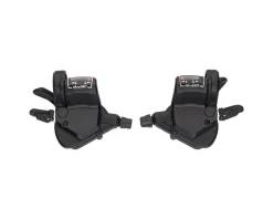 Microshift Mezzo TS39 Thumb-Tap Trigger Shifters (Black) (Pair) (3 x 7 Speed) (Shimano Compatible)