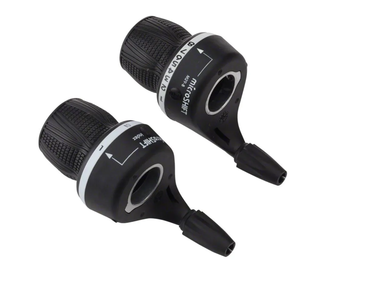 Microshift MS25 Twist Shifter (Black) (Pair) (2/3 x 8 Speed) (Shimano Compatible)