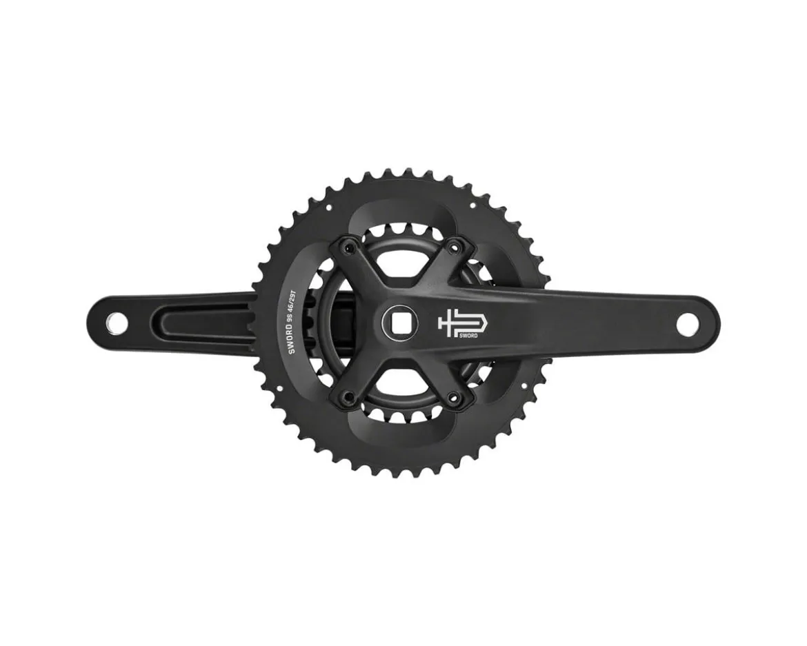 Microshift Sword Black 2x Wide Crankset (Black) (2 x 9-Speed) (Square Taper) (165mm) (46/29T)