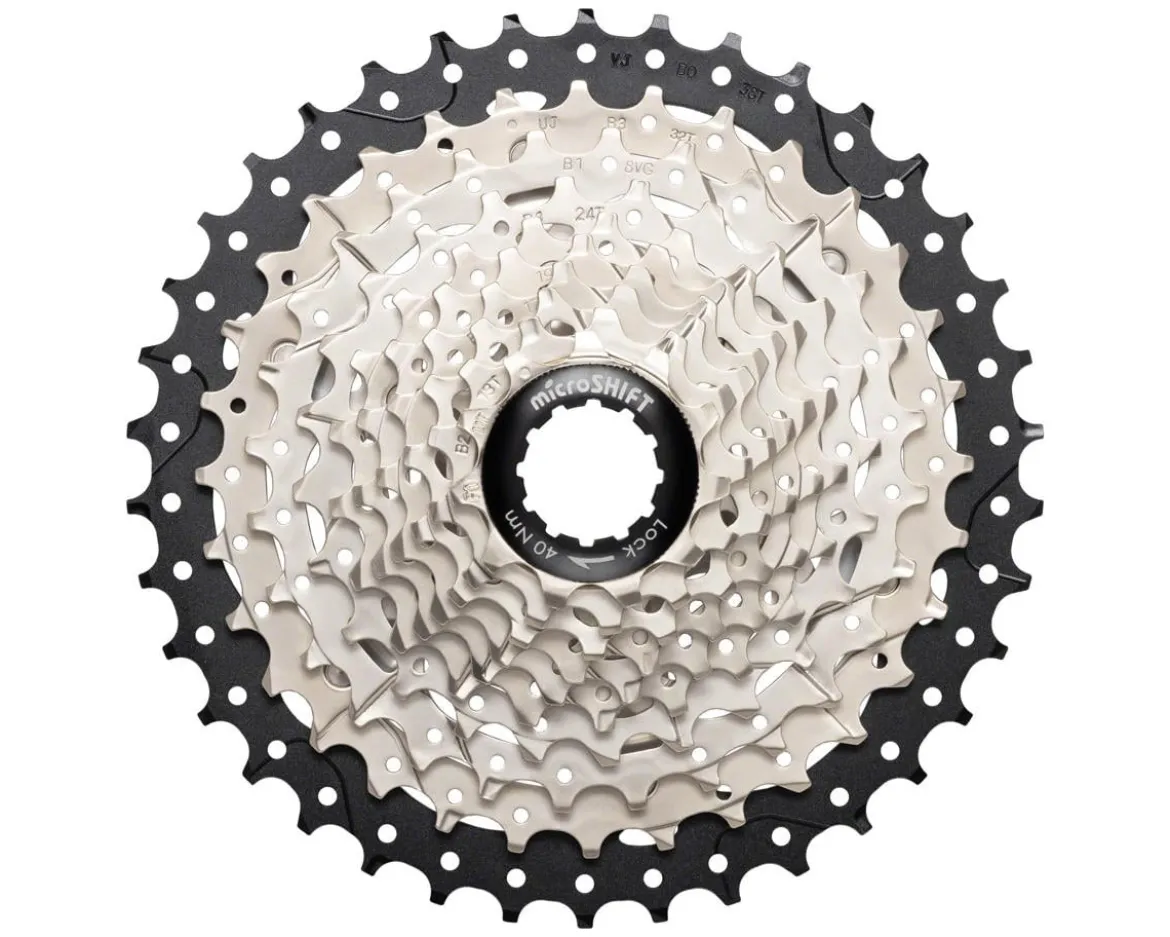 Microshift Sword G-Series Cassette (Satin Nickel) (10 Speed) (Shimano HG) (11-38T) (Alloy Spider)