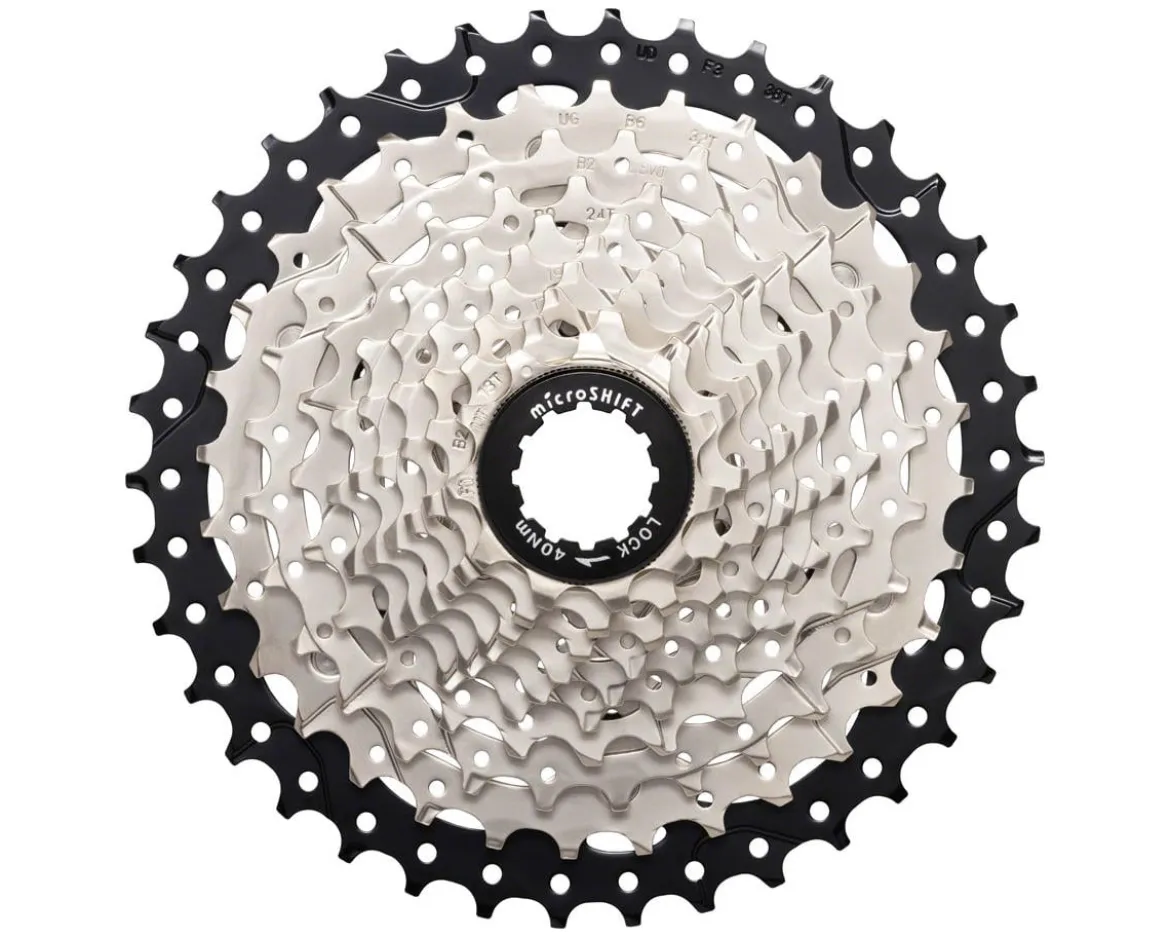 Microshift Sword H-Series Cassette (Satin Nickel) (10 Speed) (Shimano HG) (11-38T) (Full Steel Construction)