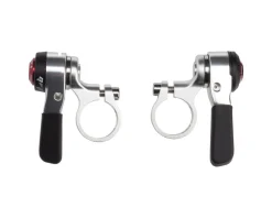 Microshift Thumb Shifters (Silver) (Pair) (2/3 x 9 Speed) (Shimano Compatible)