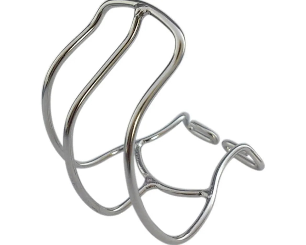 MKS Stainless Half Cage Toe Clips (Chrome) (Large) (Pair)