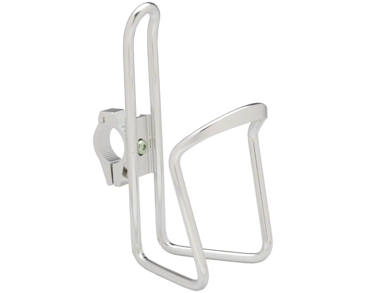 MSW Dimension Water Bottle Cage (Silver) (w/ Adjustable Handlebar Clamp)
