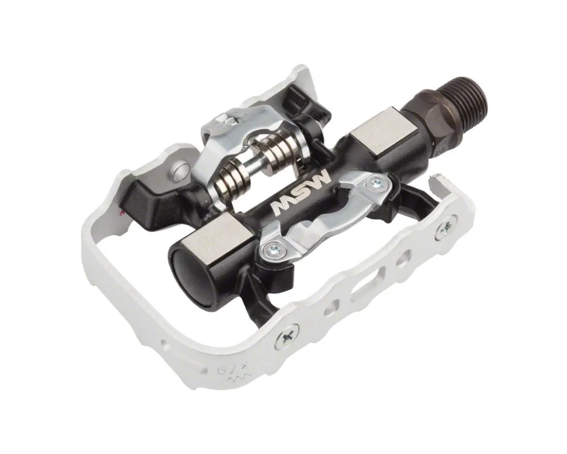 MSW CP-100 Single Side Clipless Pedals (Silver/Black) (w/ Platform)