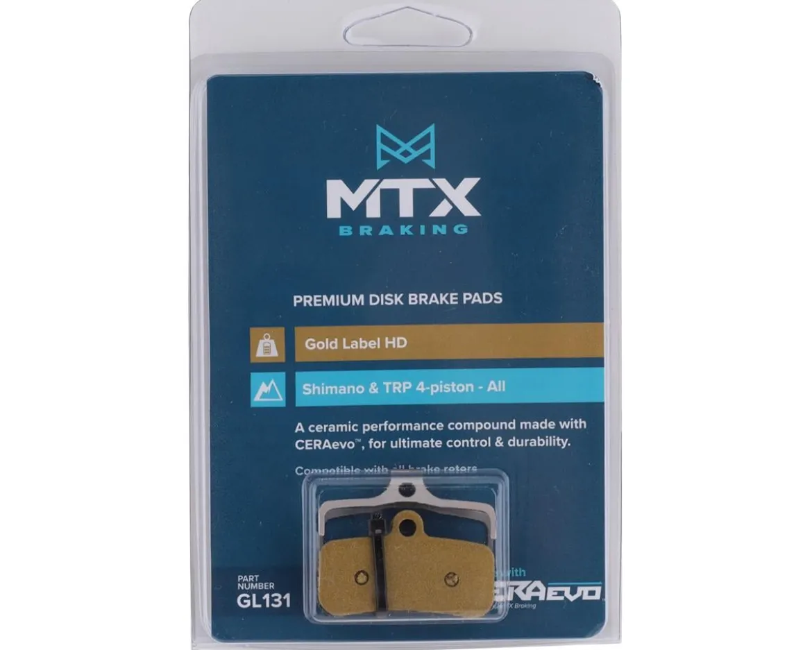 MTX Braking Gold Label HD Disc Brake Pads (Ceramic) (Shimano Deore XT/Saint) (1 Pair)
