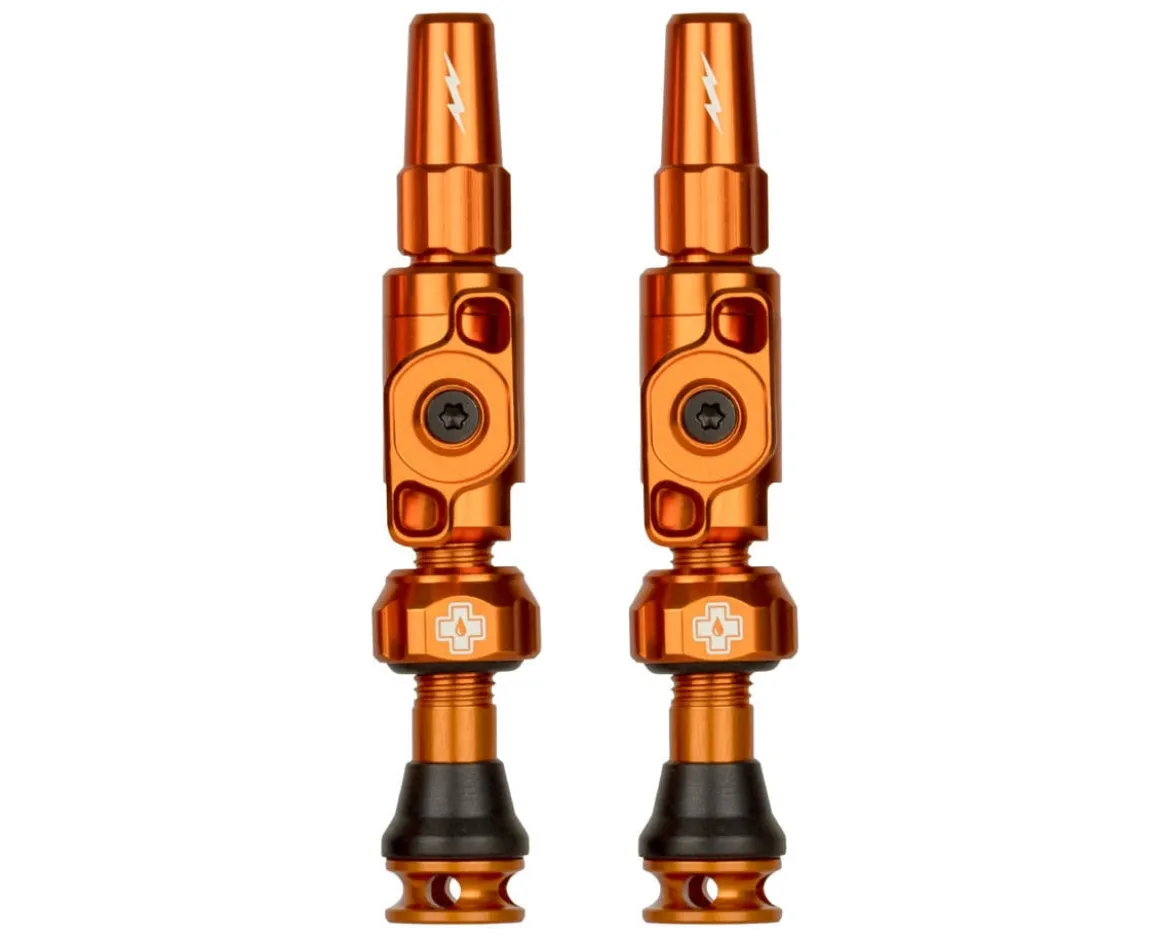 Muc-Off Big Bore Lite Tubeless Valves (Orange) (Pair) (Small) (30mm)