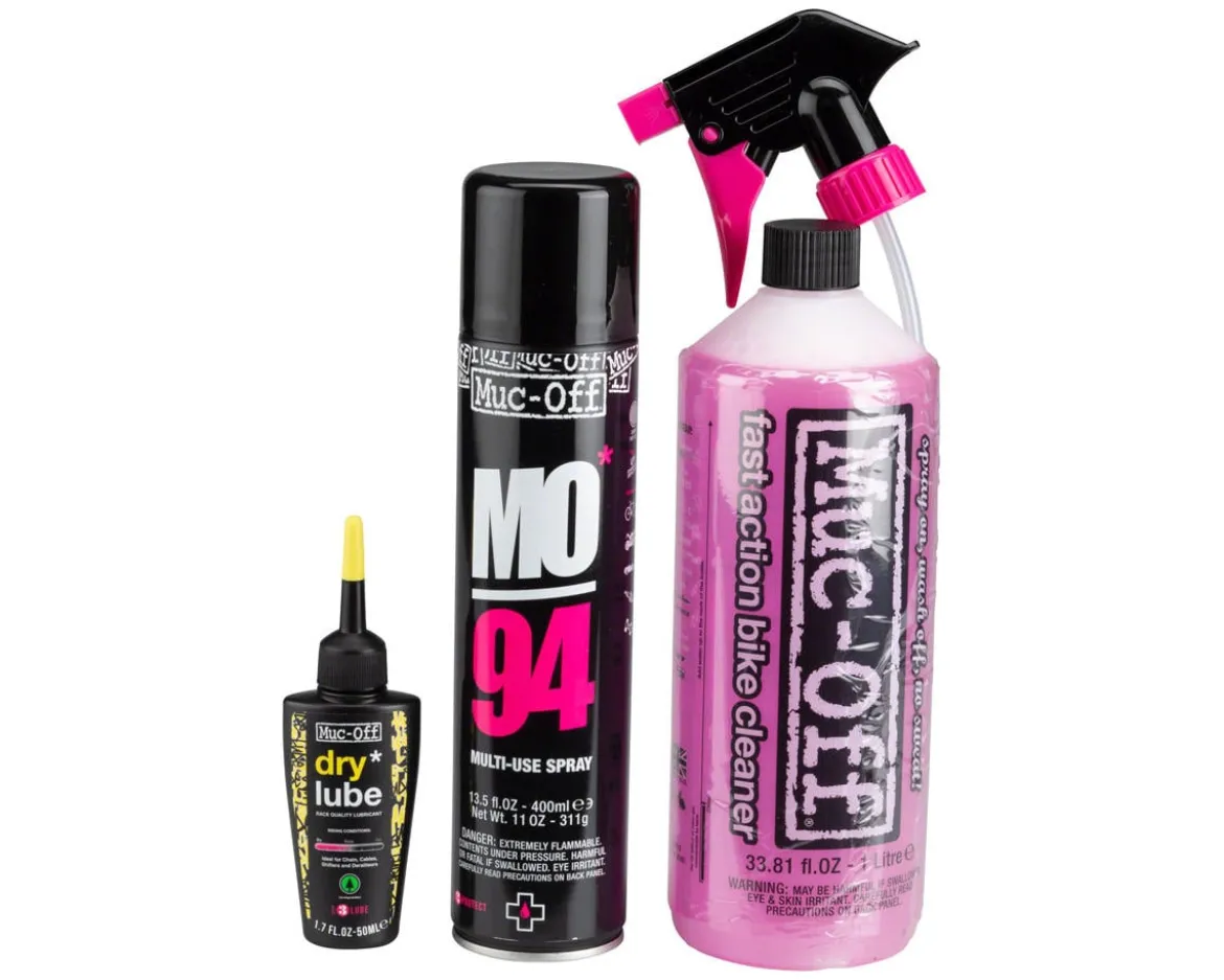 Muc-Off Bike Care Kit (Wash, Protect & Lube) (w/ Dry Conditions Chain Oil)