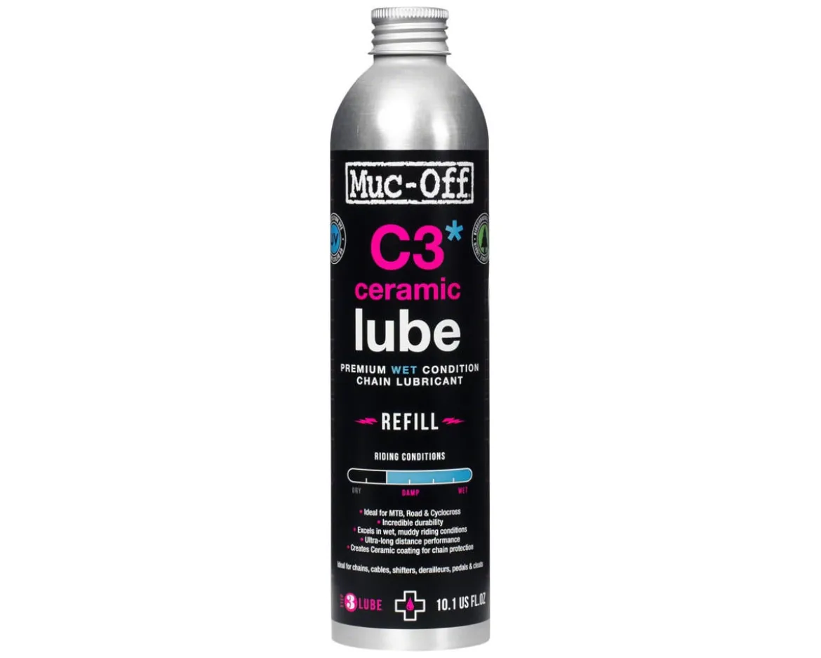 Muc-Off C3 Wet Ceramic Bike Chain Lube (300ml) (Aluminum Refill Bottle)