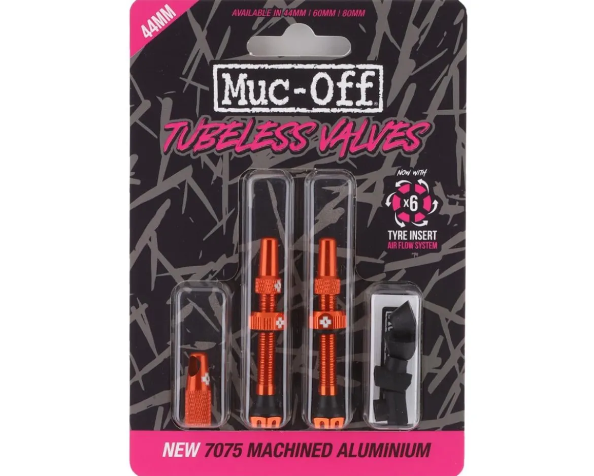 Muc-Off V2 Tubeless Presta Valves (Orange) (Pair) (44mm)