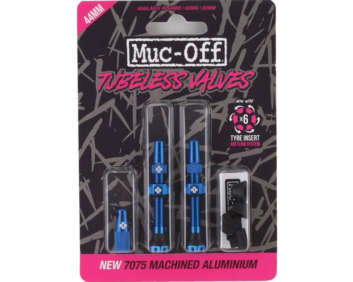 Muc-Off V2 Tubeless Presta Valves (Blue) (Pair) (44mm)