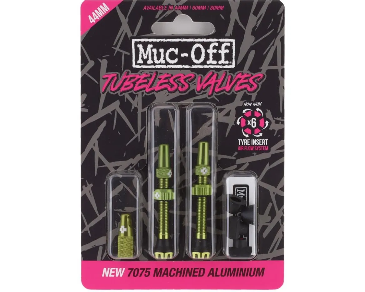Muc-Off V2 Tubeless Presta Valves (Green) (Pair) (44mm)