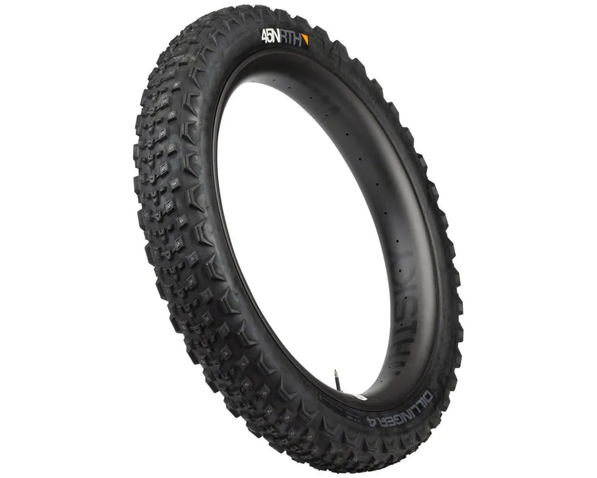 45NRTH Dillinger 4 Fat Bike Tire (Tubeless) (Studded) (26") (4.2") (120tpi) (Black)