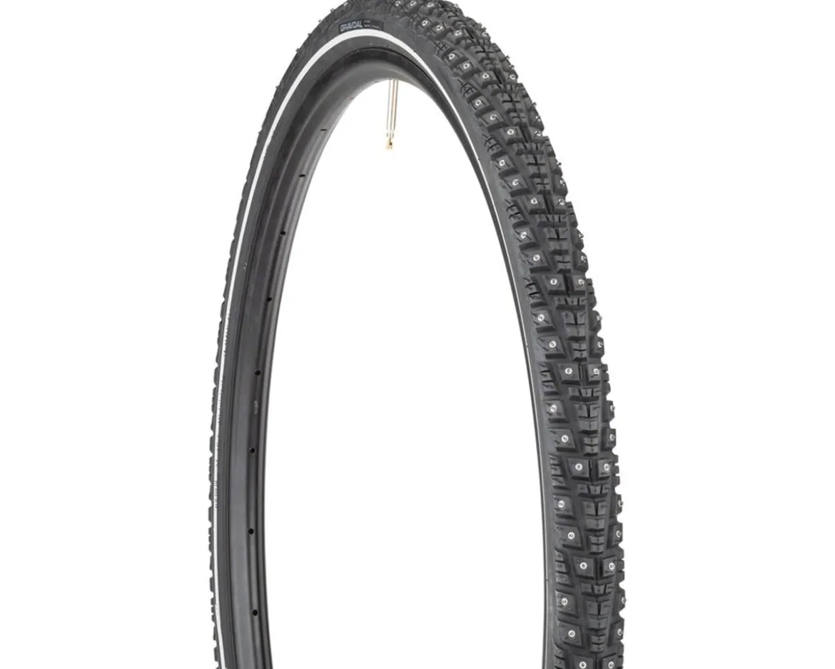 45NRTH Gravdal Tubeless Studded Gravel/Commuter Tire (Black/Reflective) (700c) (38mm) (252 Studs) (Winter Compound)