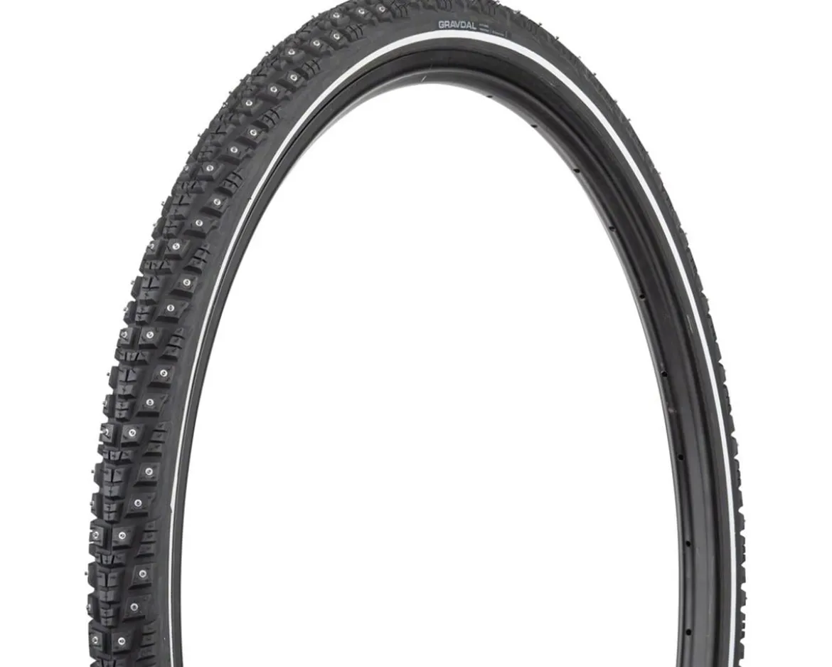 45NRTH Gravdal Tubeless Studded Gravel/Commuter Tire (Black/Reflective) (700c) (38mm) (252 Studs) (Winter Compound)