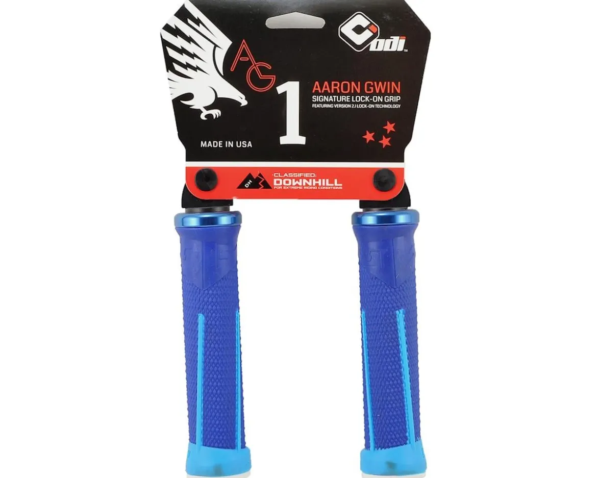 ODI AG-1 Aaron Gwin V2.1 Lock-On Grips (Bright/Light Blue) (135mm)