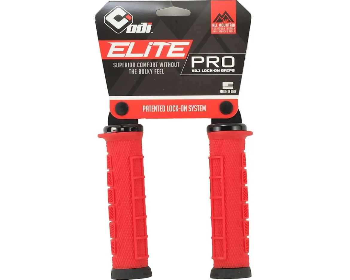 ODI Elite Pro V2.1 Lock-On Grips (Red/Black) (130mm)