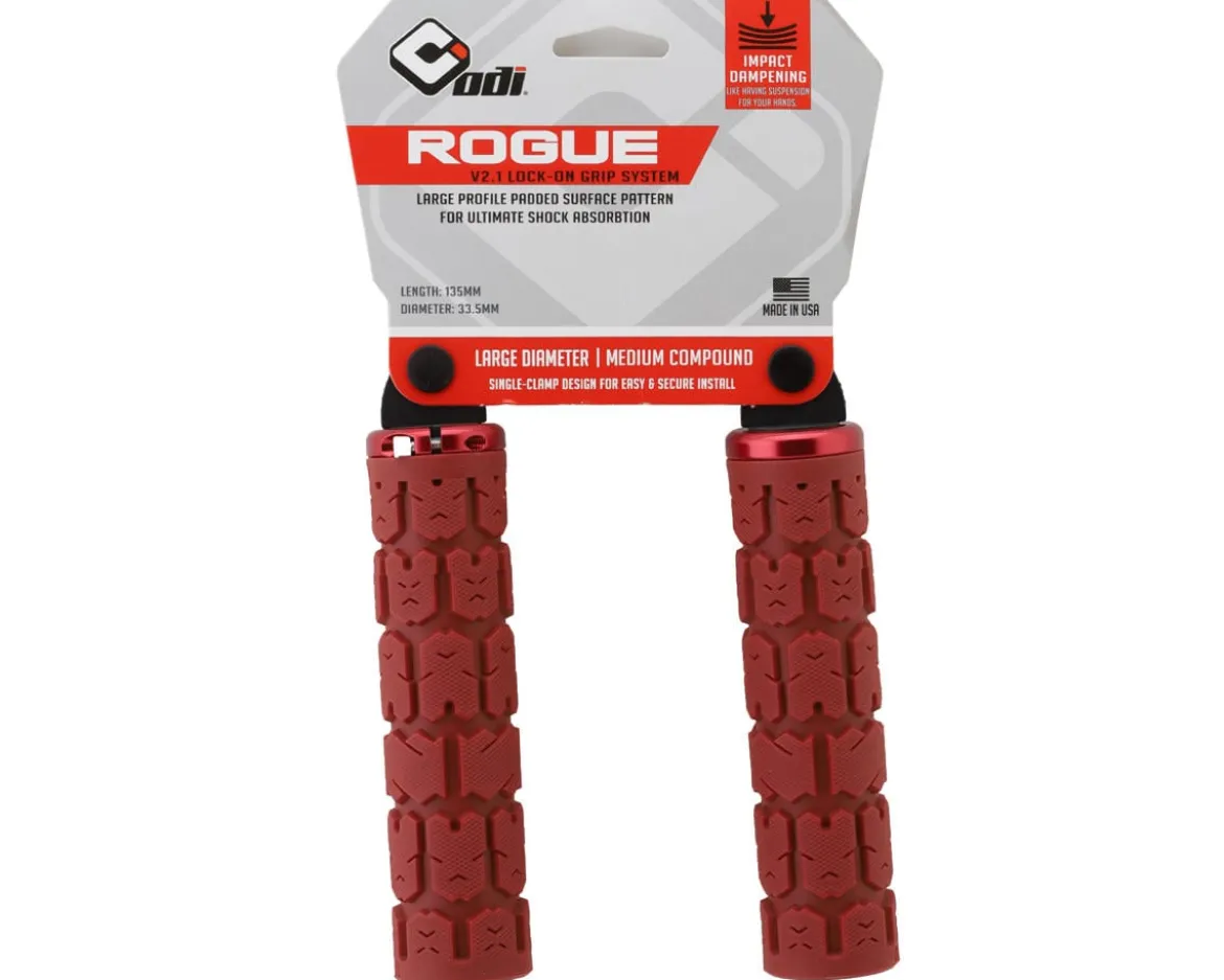 ODI Rogue V2.1 MTB Grips (Dark Red) (Lock-On)