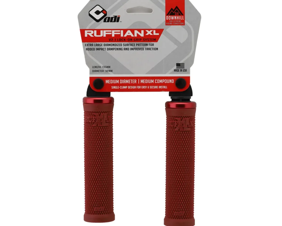 ODI Ruffian XL V2.1 Lock-On Grips (Red) (135mm)