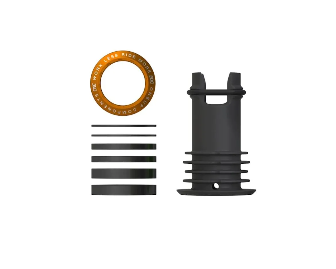 OneUp Components EDC Threaded Top Cap (Orange) (1 1/8") (Alloy) (Includes Headset Spacers)