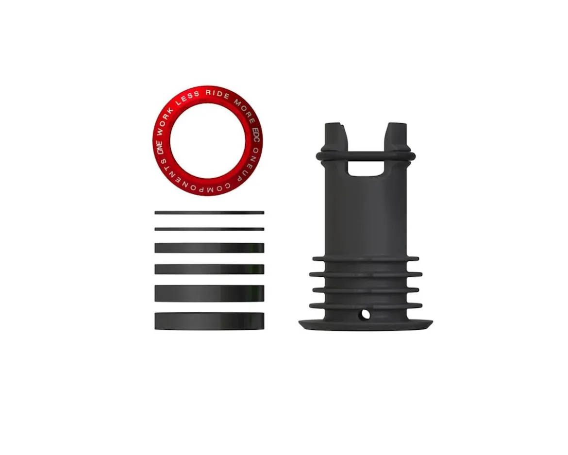 OneUp Components EDC Threaded Top Cap (Red) (1 1/8") (Alloy) (Includes Headset Spacers)
