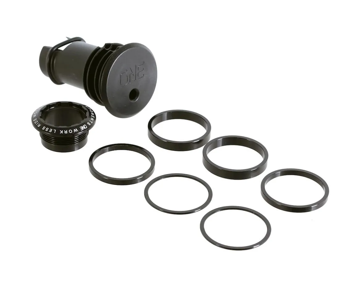 OneUp Components EDC Threaded Top Cap (Black) (1 1/8") (Alloy) (Includes Headset Spacers)