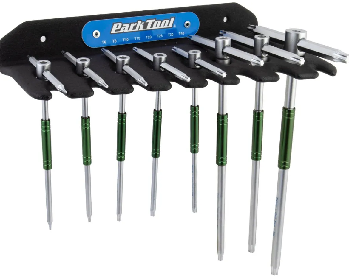 Park Tool Sliding T-Handle Torx Wrenches (Silver/Green) (Complete Set)