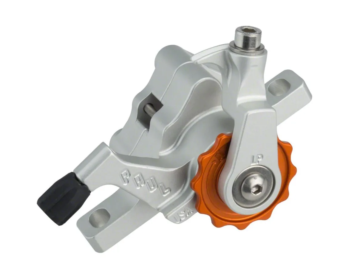 Paul Components Klamper Disc Brake Caliper (Silver/Orange) (Mechanical) (Front or Rear) (Long Pull) (Post Mount)