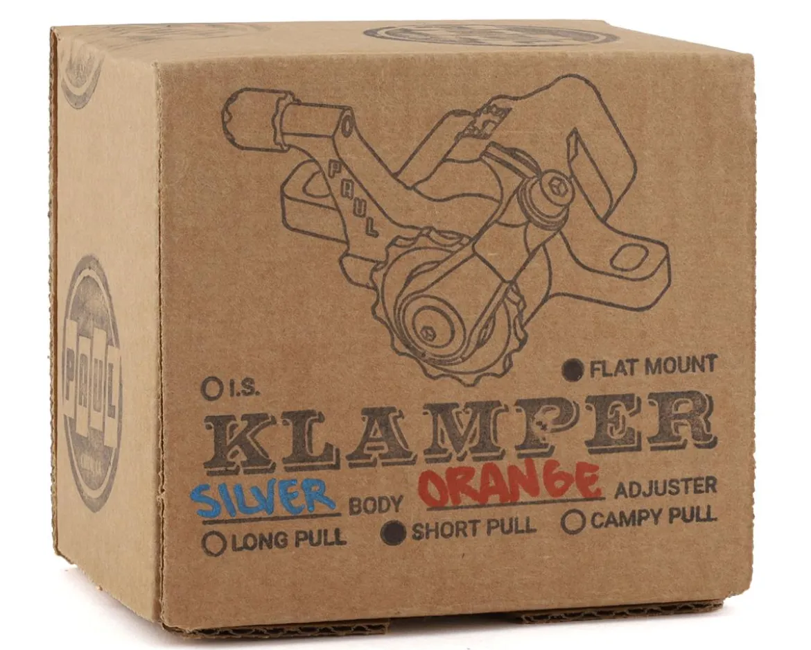 Paul Components Klamper Disc Brake Caliper (Silver/Orange) (Mechanical) (Front or Rear) (Short Pull) (Flat Mount)