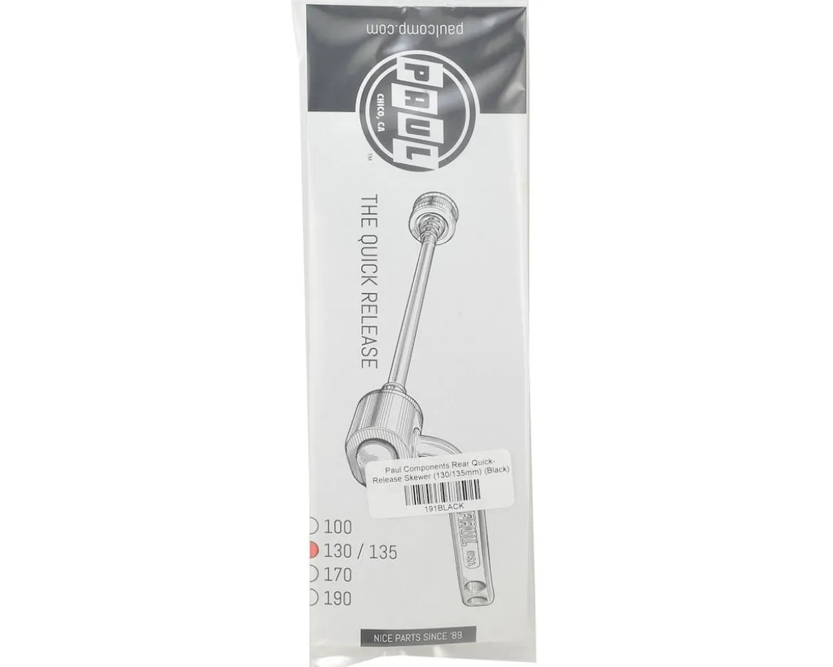 Paul Components Rear Quick-Release Skewer (Black) (130/135mm)