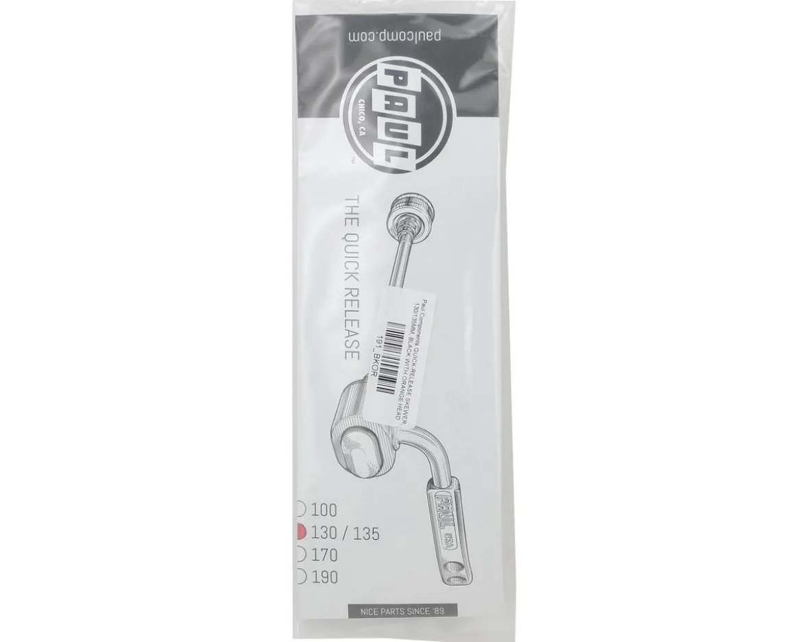 Paul Components Rear Quick-Release Skewer (Black/Orange) (130/135mm)