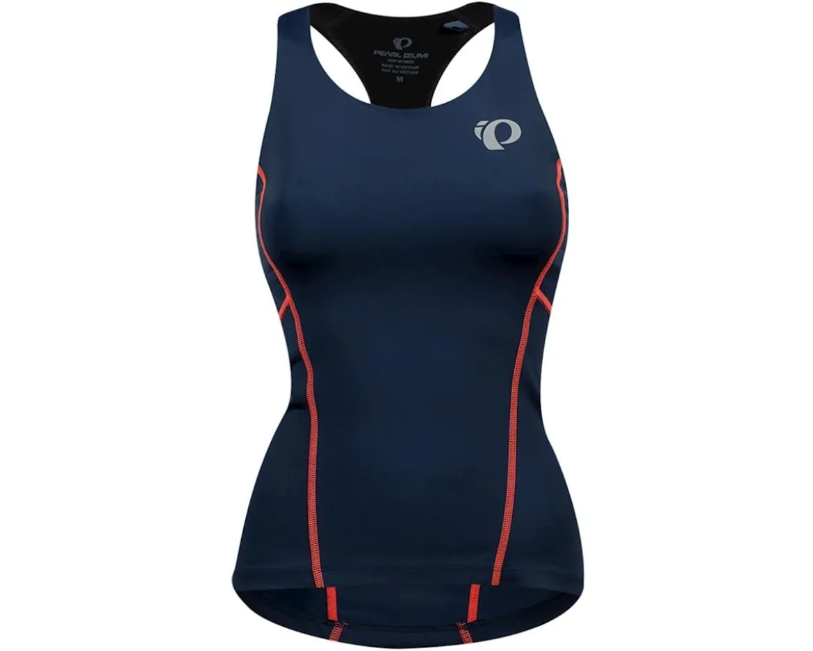 Pearl iZUMi Women's Select Pursuit Tri Tank (Navy/Fiery Coral) (L)