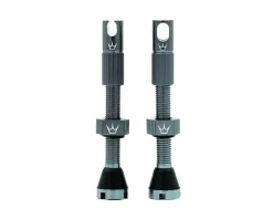 Peaty's Alloy Presta Valve Stems (Slate) (42mm) (Pair)