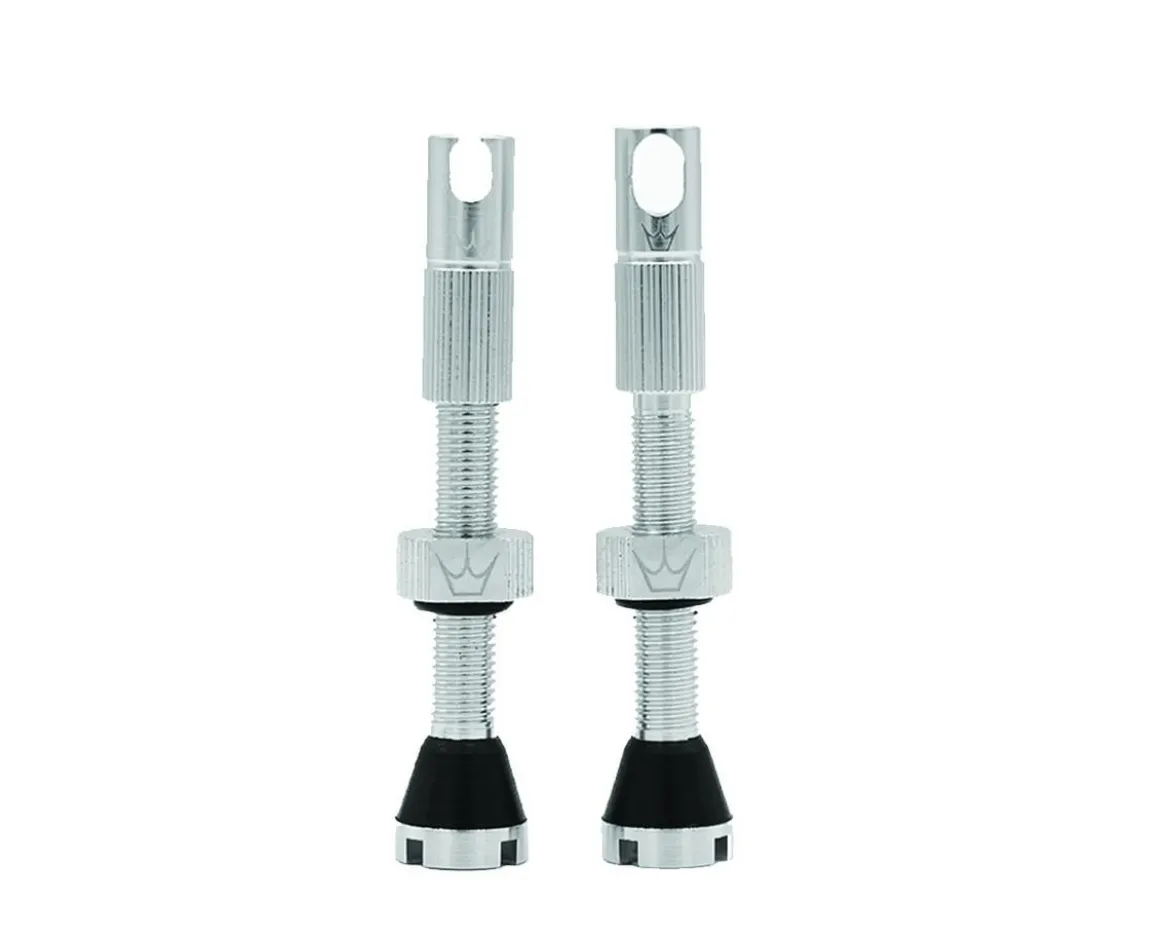 Peaty's Alloy Presta Valve Stems (Silver) (42mm) (Pair)