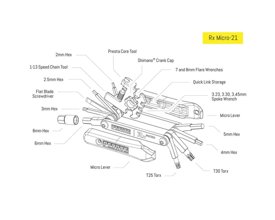 Pedro's Rx Micro-21 Multi Tool (21-Function)